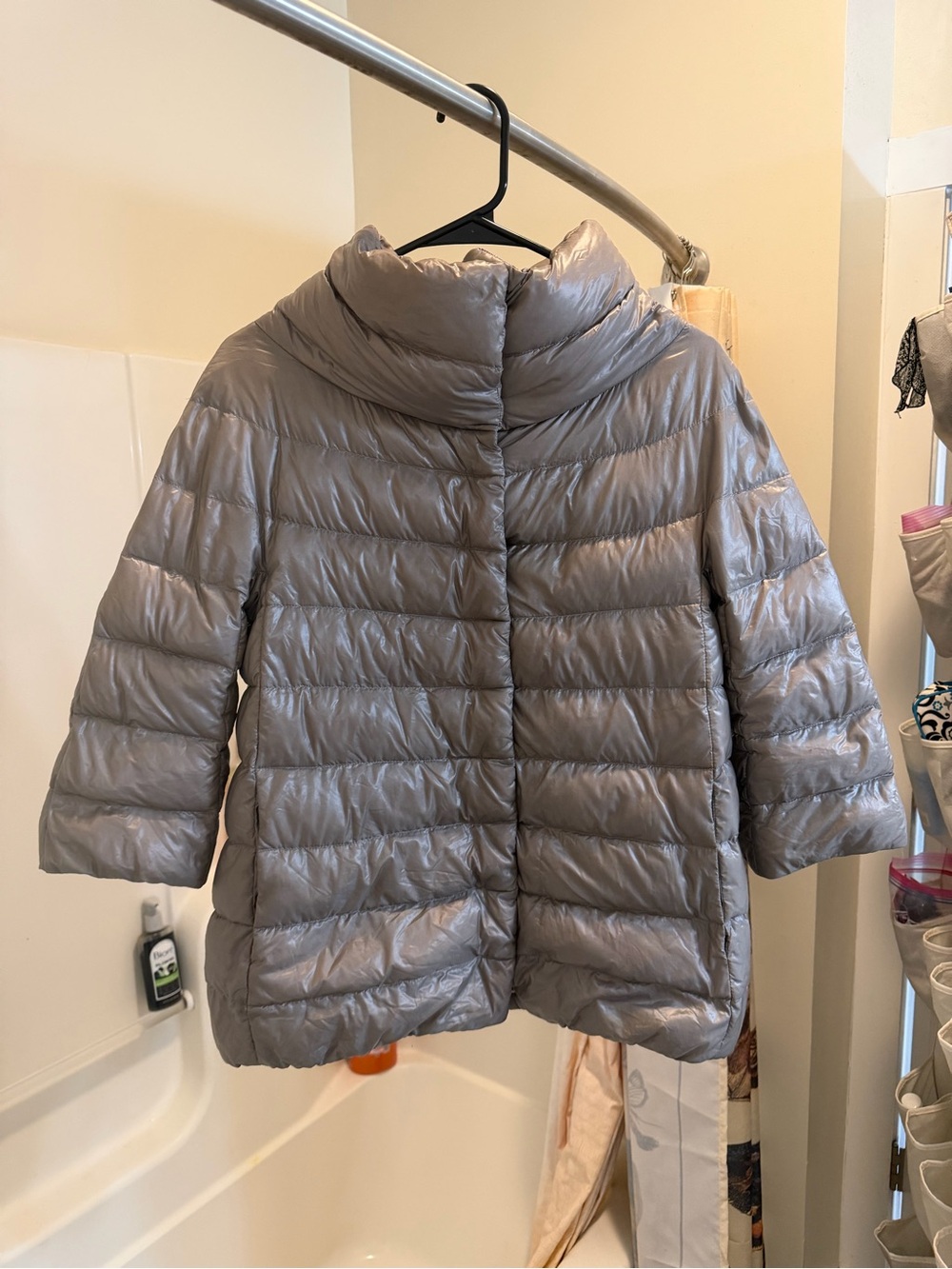 Herno Shiny Taupe Quilted Puffer Jacket